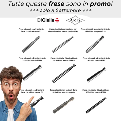➡️ A settembre le frese elicoidali AKIS costano meno!