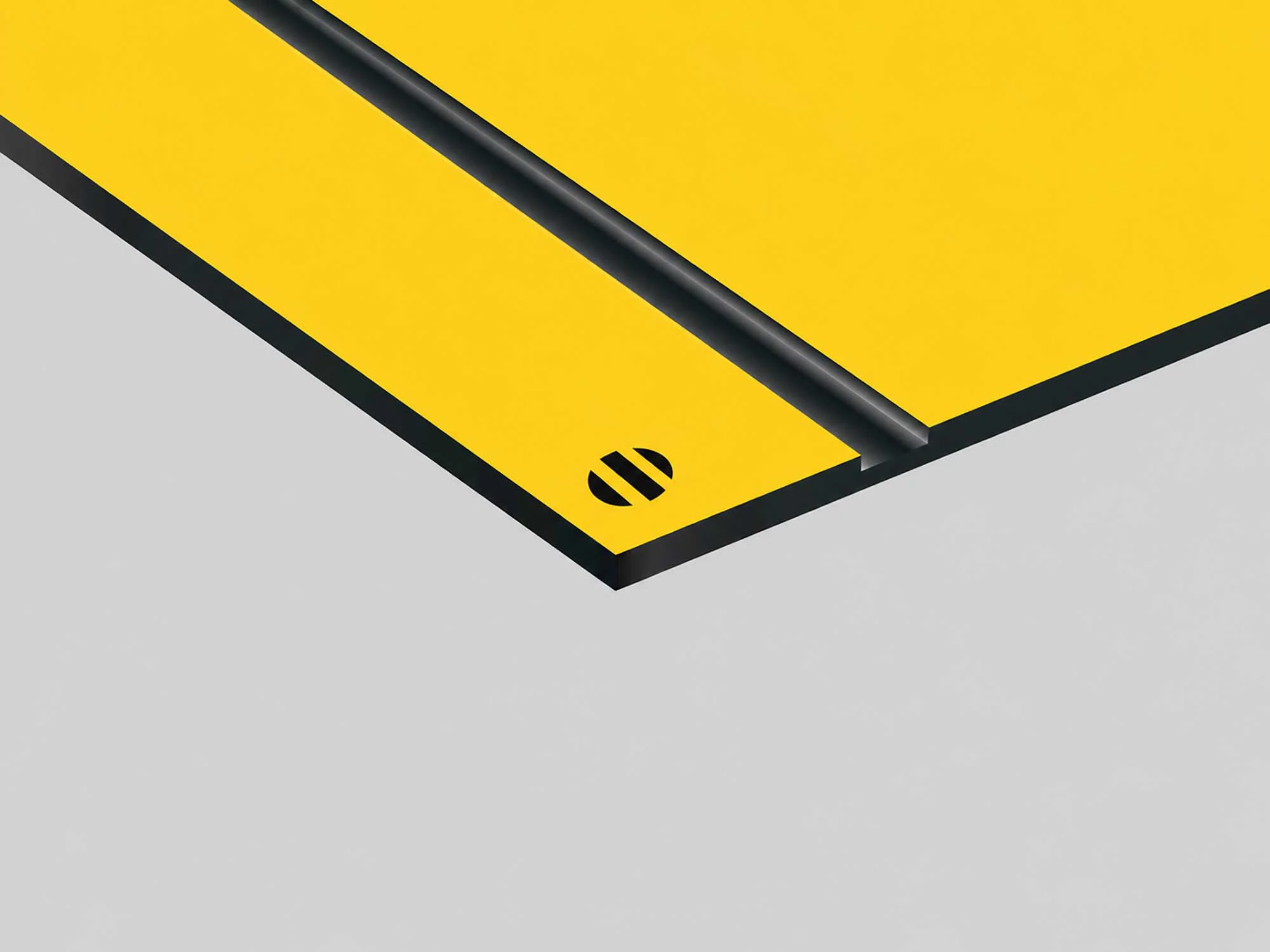 Durmark Rowmark: laminato acrilico (giallo traffico/nero)