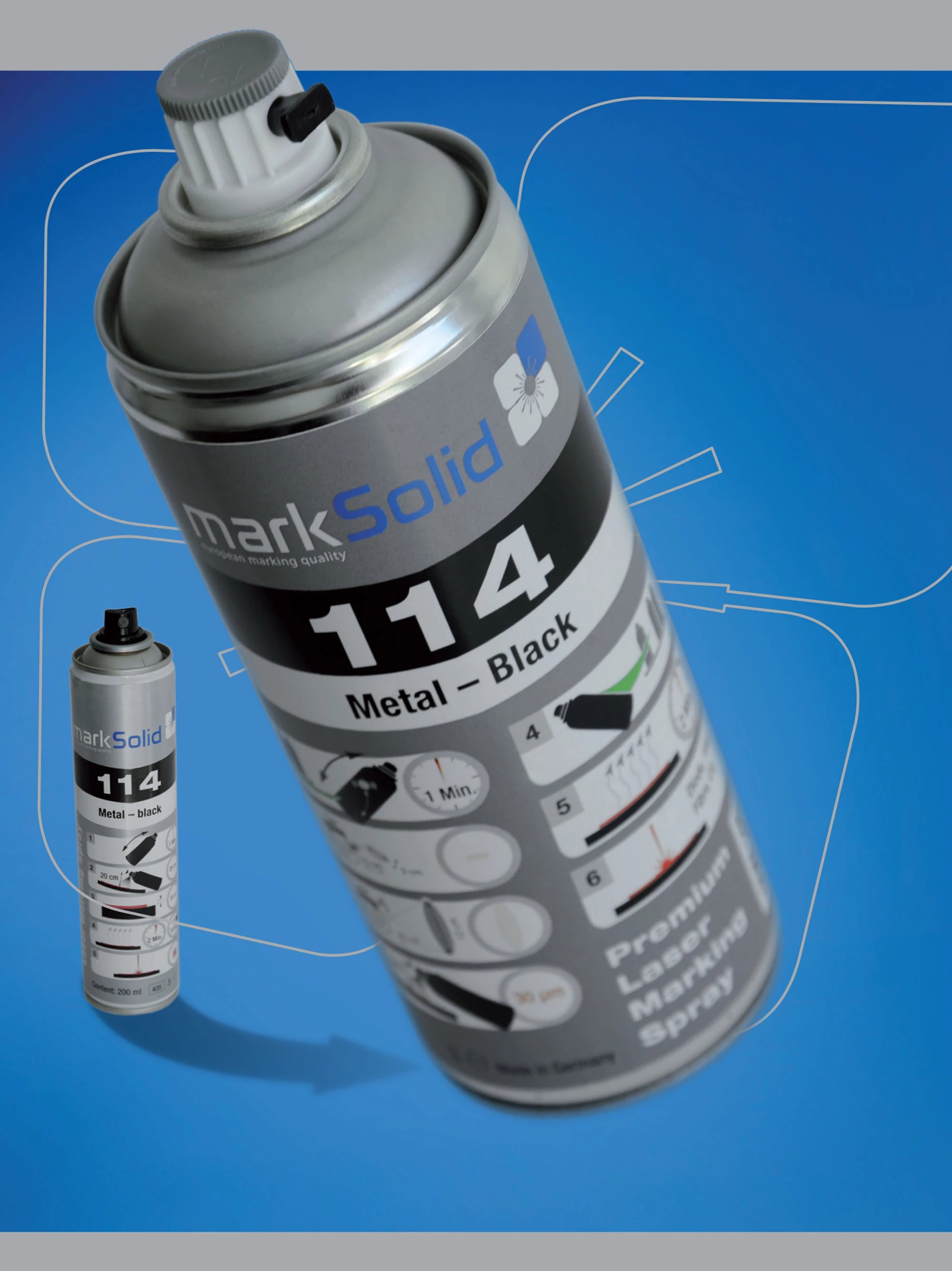Spray per marcatura laser 114 colore nero su acciaio e superfici metalliche