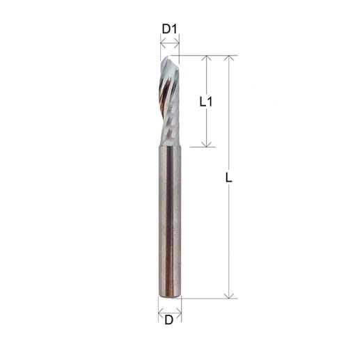 Fresa elicoidale monotagliente modello Z1-4X4X40/15