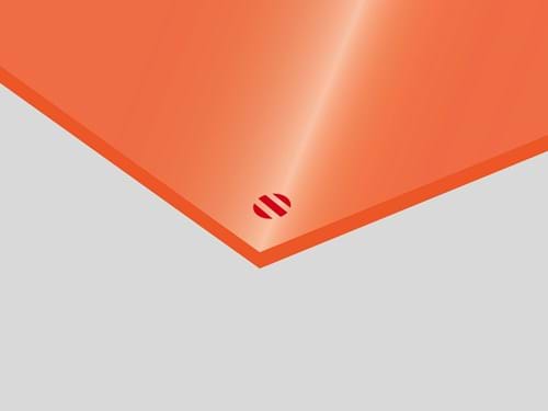 Color Hues Rowmark: PMMA estruso rosso papavero sabbiato