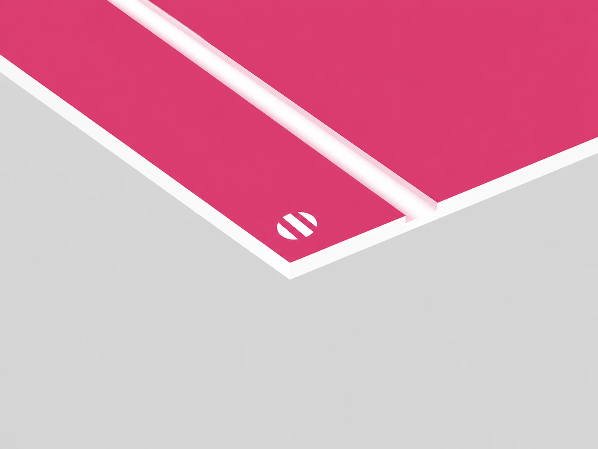Durmark Rowmark: lastra laminato acrilico (rosa/bianco)