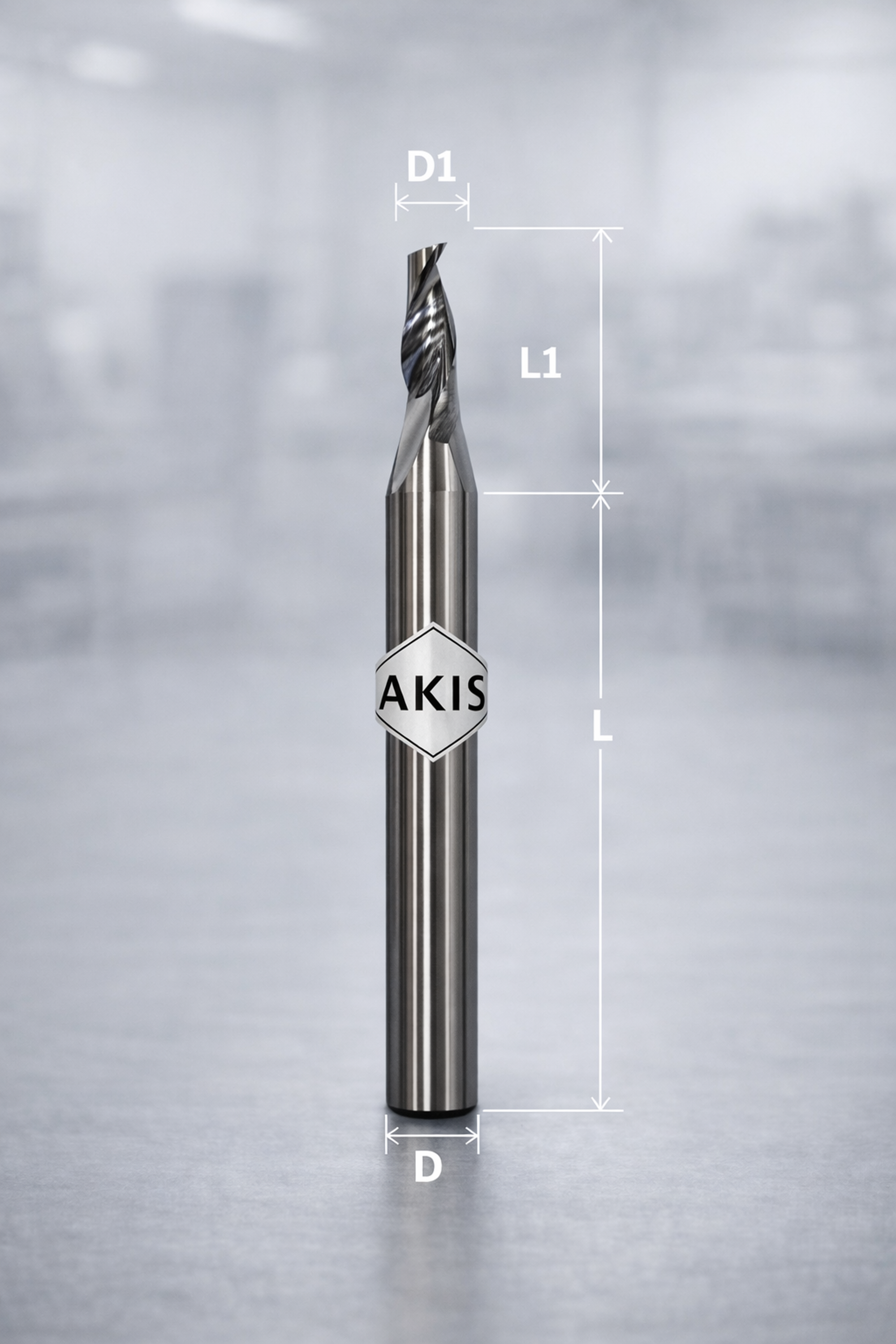 Fresa elicoidale mono tagliente elica traente Z1TALU-6X4X50/9