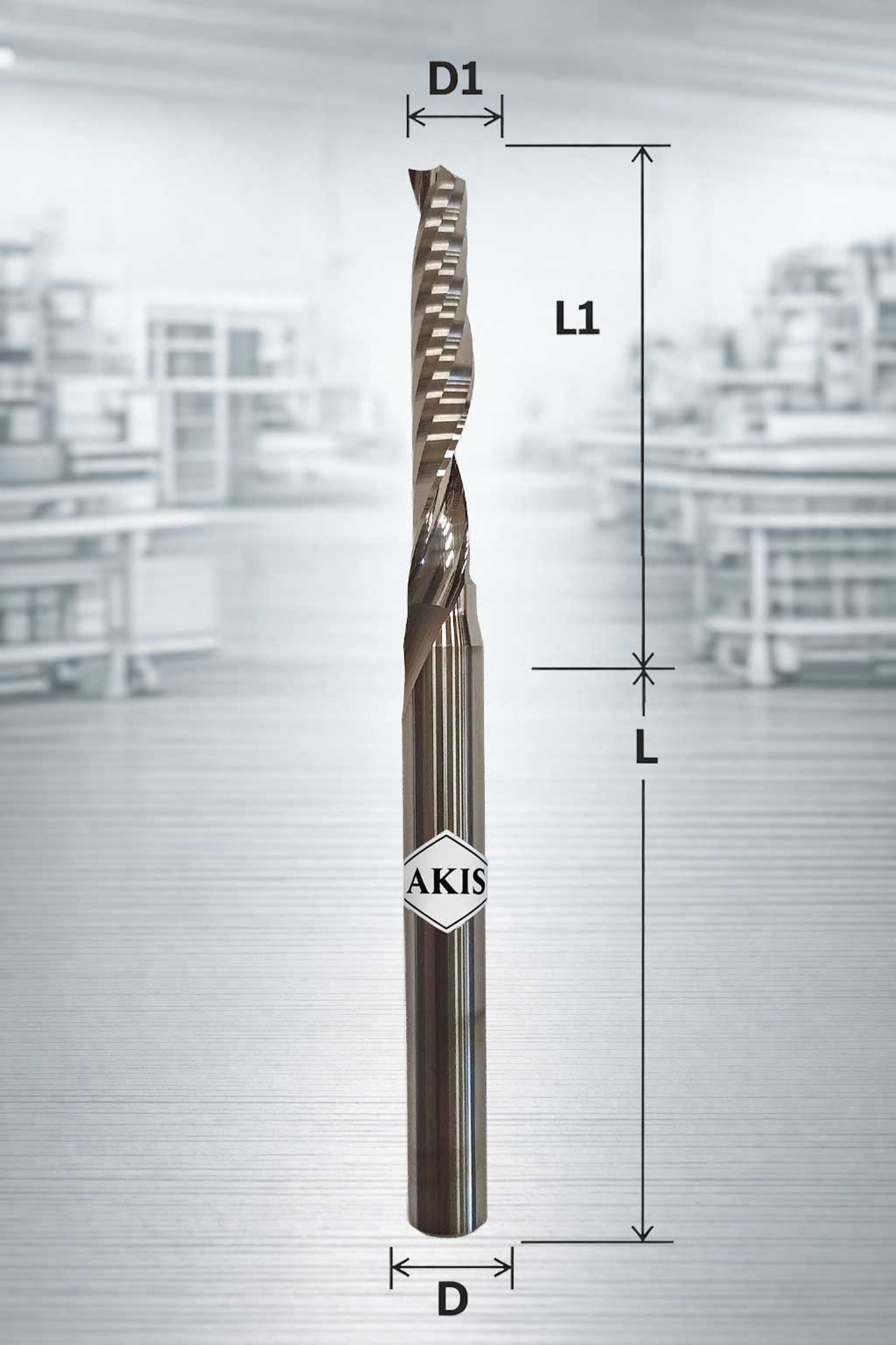 Fresa elicoidale mono tagliente traente AKIS Z1-6X5X75/28