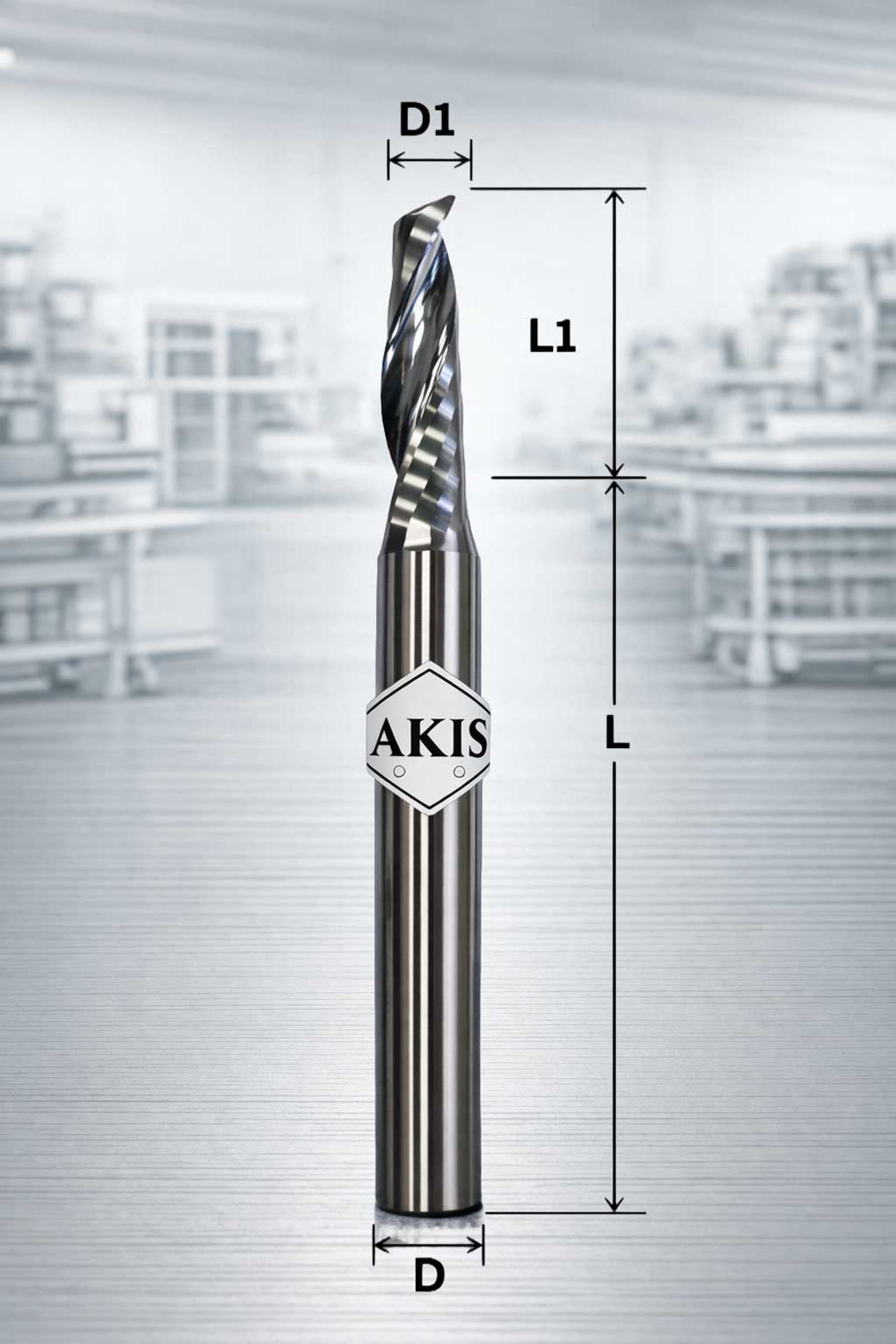 Fresa elicoidale mono tagliente traente (destra)  Z1-8X8X75/35