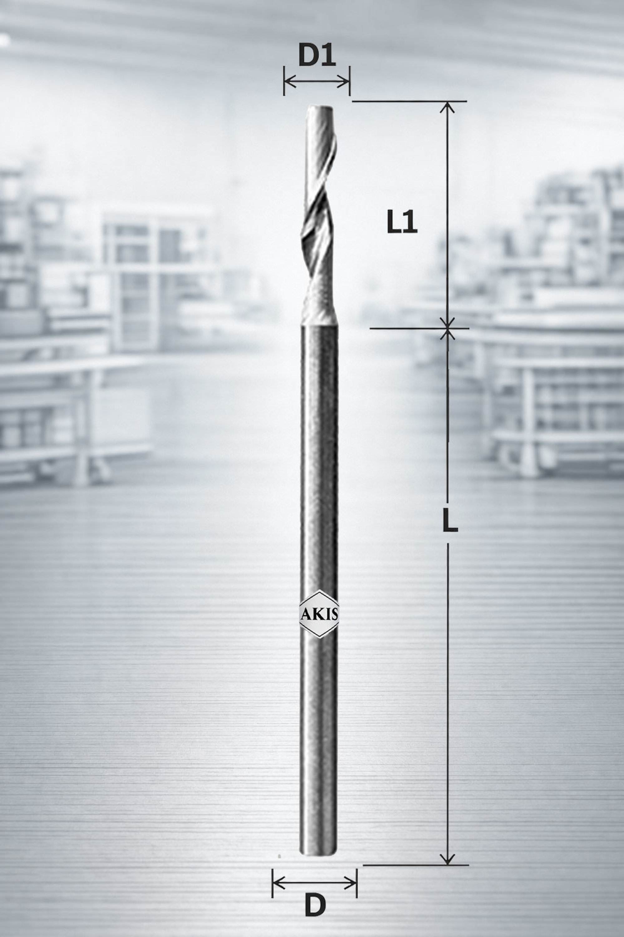 Fresa elicoidale monotagliente modello Z1-2x2x40/10