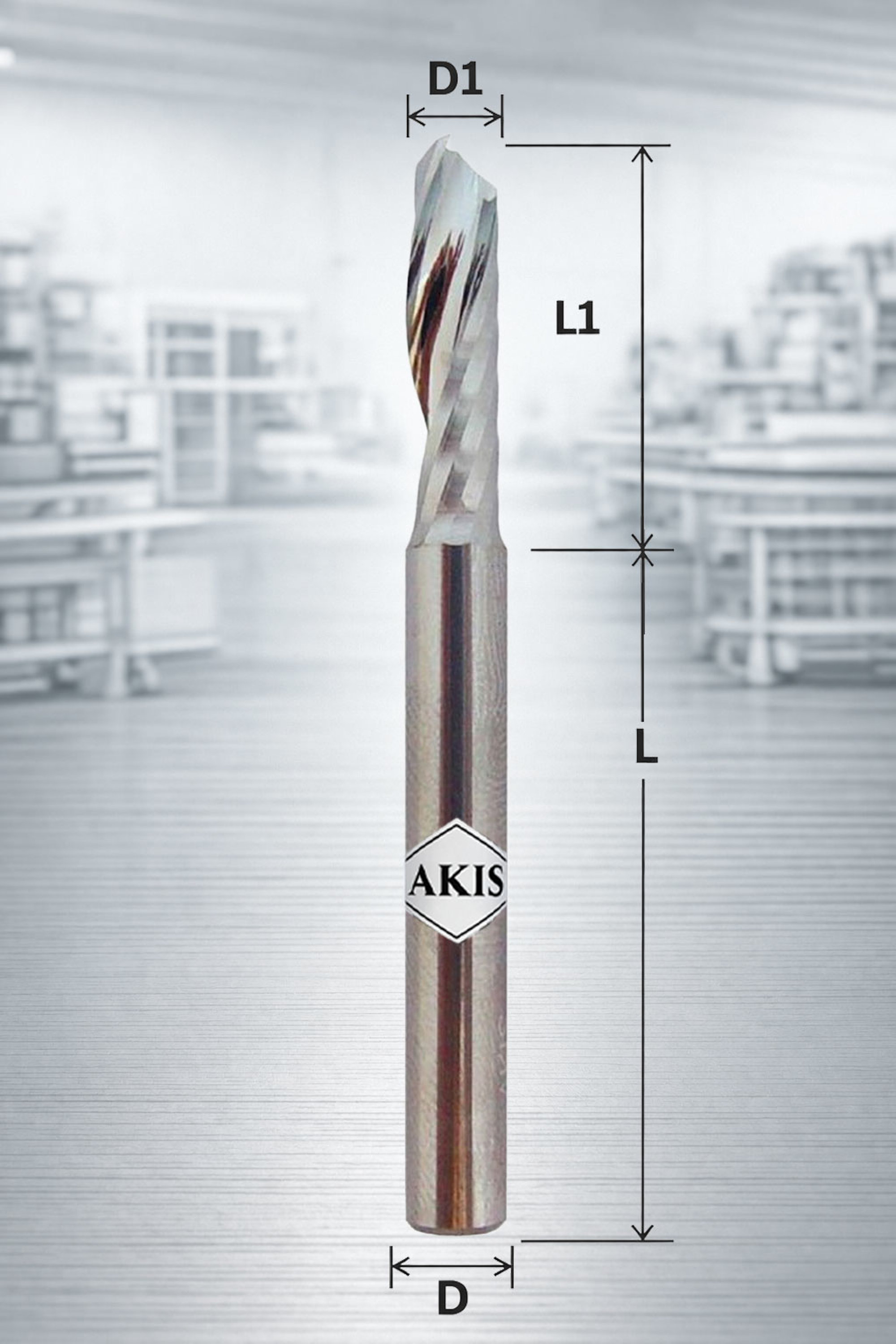 Fresa elicoidale monotagliente modello  Z1-3X1,5X40/6