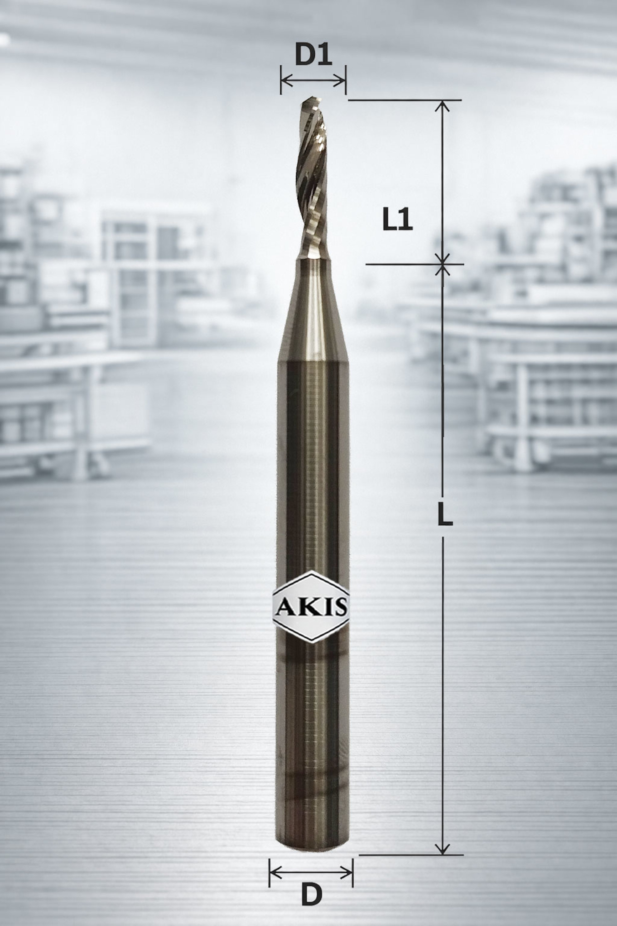 Fresa elicoidale monotagliente modello  Z1-6X3X60/12