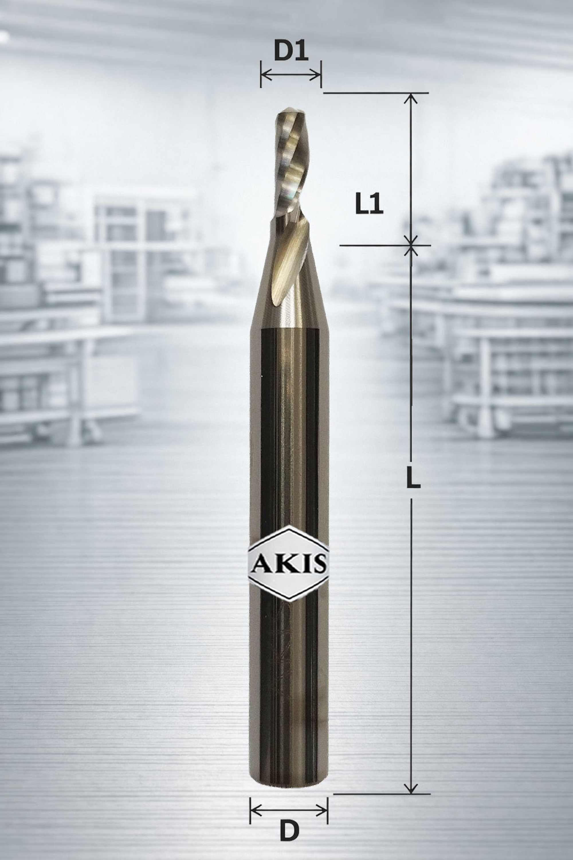 Fresa elicoidale monotagliente modello Z1-6X4X50/9
