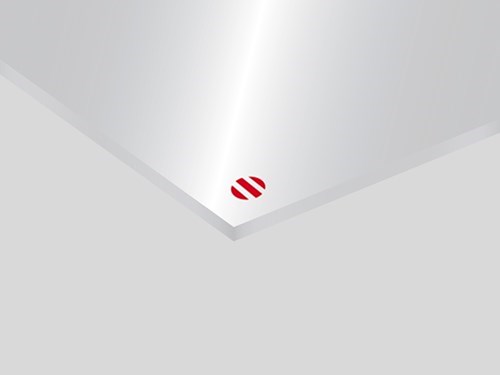 Laser Mark Reverse Rowmark: lastra laminato acrilico (argento/trasparente lucido)