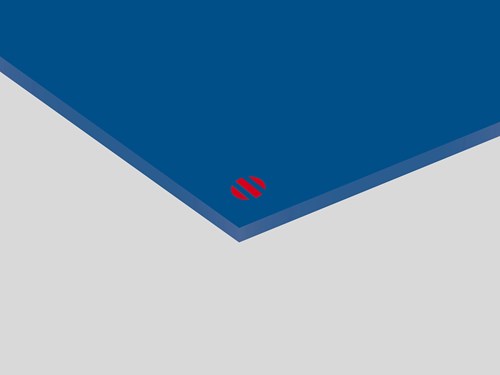 Laser Mark Reverse Rowmark: lastra laminato acrilico (blu/trasparente)