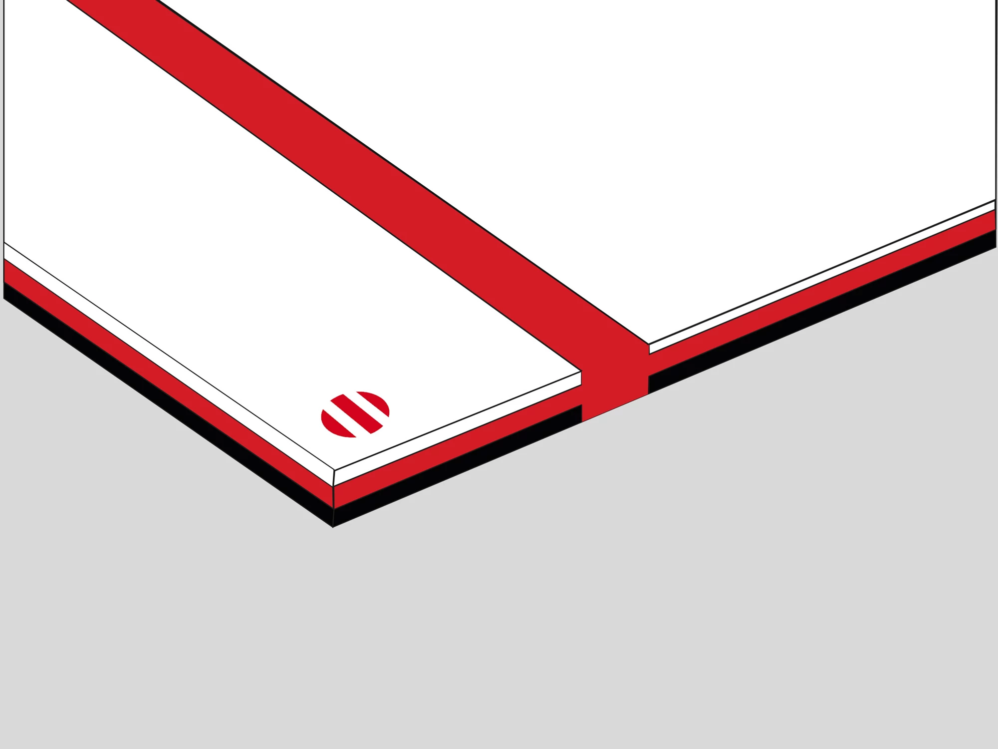 Laser Max Tri-Layer: lastra di laminato acrilico (colori: bianco/rosso/nero)