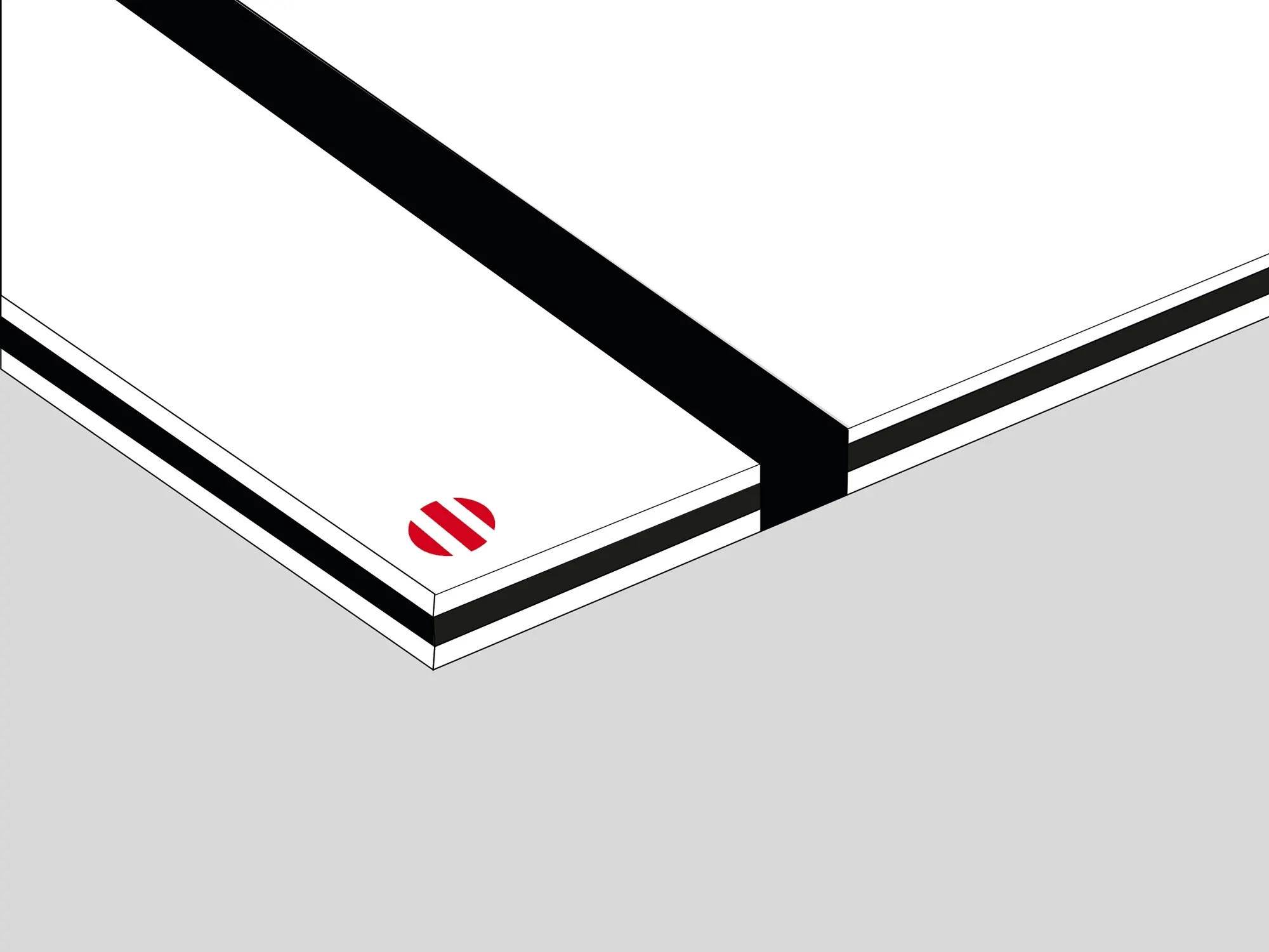 Laser Max Rowmark: lastra a 3 strati laminato acrilico (colori: bianco/nero/bianco)