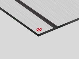 Laser Max Rowmark: lastra laminato acrilico (alluminio spazzolato/nero)
