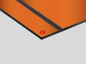 Laser Max Rowmark: lastra laminato acrilico (arancione/nero)