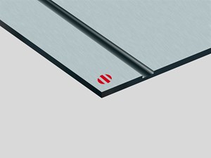 Laser Max Rowmark: lastra laminato acrilico (argento spazzolato/nero)