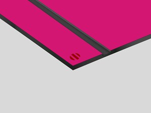 Mattes  Rowmark: lastra laminato ABS (rosa/nero)