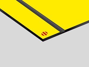 Safe-T-Mark  Rowmark: lastra laminato acrilico ignifugo (giallo fondo nero)