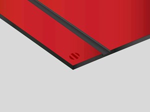 Satins Rowmark: lastra ABS  (rosso fondo nero)