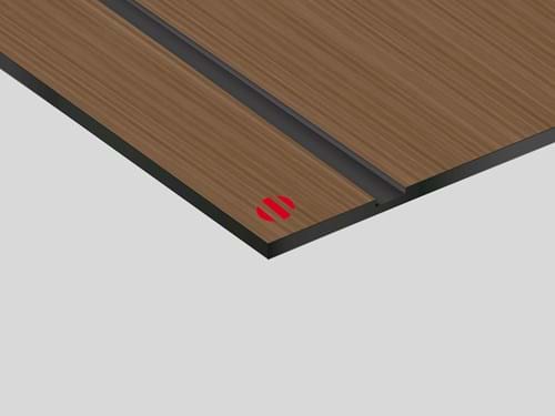 Lastra laminato acrilico bistrato da incisione modello Laser Max. Superficie di colore bianco e sfondo nero