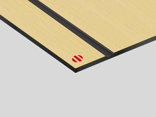 Lastra laminato acrilico bistrato da incisione modello Laser Max. Superficie di colore bianco e sfondo nero