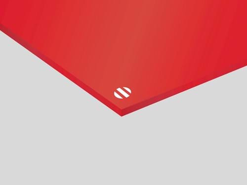 Ultra Mattes Reverse Rowmark: lastra laminato acrilico (rosso/trasparente)